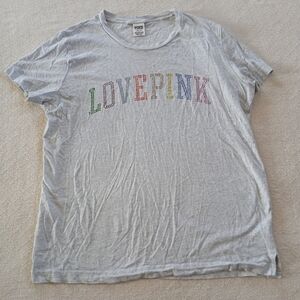 PINK ♡ love pink rhinestone tee shirt